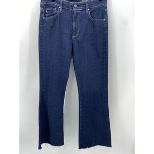 AG Jeans Womens 30 Blue Farrah Boot Crop High Rise Raw Hem Stretch Denim Slim